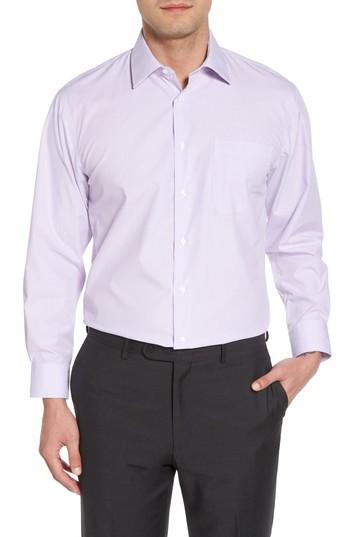 Men's Nordstrom Men's Shop Smartcare(tm) Traditional Fit Stripe Dress Shirt 32/33 - Purple
