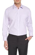 Men's Nordstrom Men's Shop Smartcare(tm) Traditional Fit Stripe Dress Shirt 32/33 - Purple