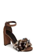 Women's Stuart Weitzman Icelandia Genuine Mink Fur Sandal .5 M - Grey