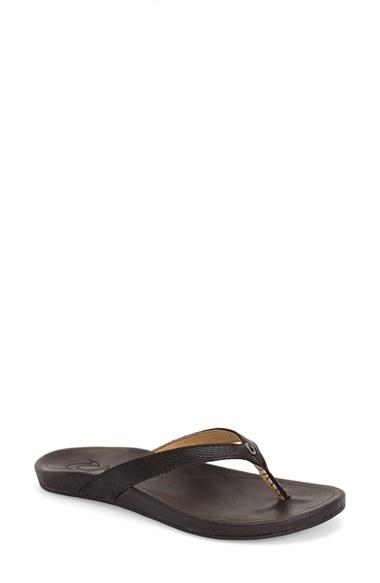 Women's Olukai 'hi Ona' Flip Flop M - Black