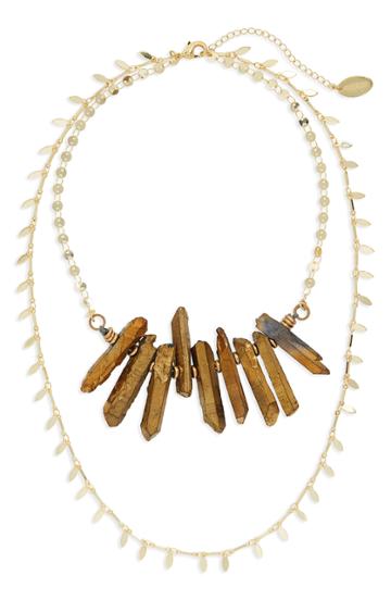 Women's Hespera Jewelry Pyrite Layered Collar Necklace