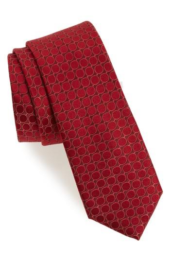 Men's Calibrate Bubble Dot Silk Tie, Size - Red