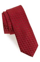 Men's Calibrate Bubble Dot Silk Tie, Size - Red