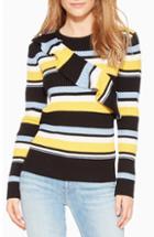 Women's Parker Montego Stripe Ruffle Sweater, Size - Black