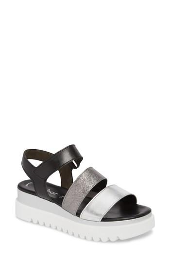 Women's Gabor Layered Platform Sandal M - Black