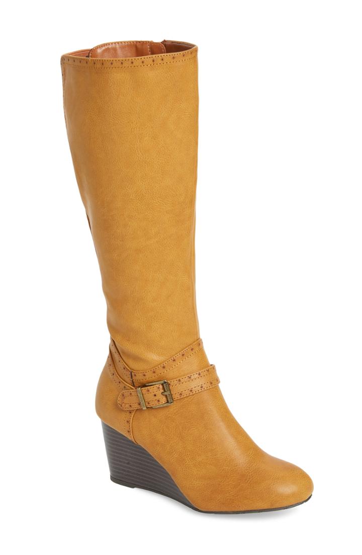 Women's Mia Claretta Knee High Wedge Boot M - Brown