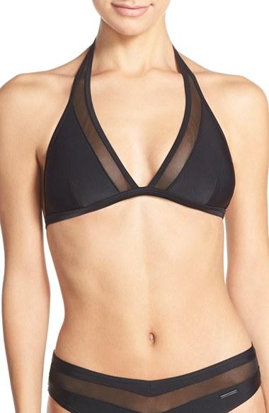 Women's Ted Baker London Mesh Detail Halter Bikini Top