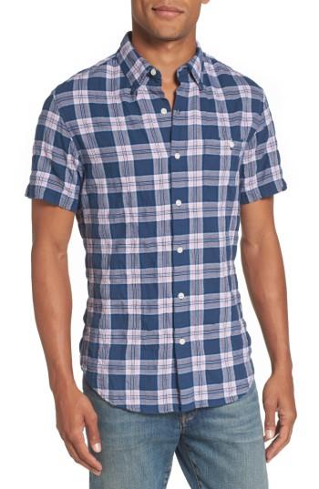 Men's Bonobos Riviera Slim Fit Plaid Woven Shirt - Blue
