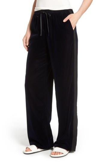 Women's Trouve Velvet Track Pants, Size - Blue