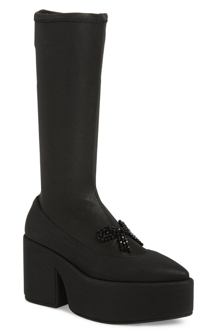 Women's Simone Rocha Beaded Bow Platform Boot Us / 38eu - Black
