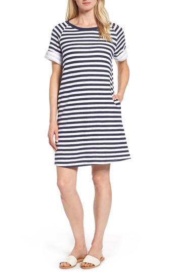 Women's Caslon French Terry Shift Dress, Size - Blue