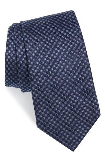 Men's Salvatore Ferragamo Enna Neat Silk Tie, Size - Blue