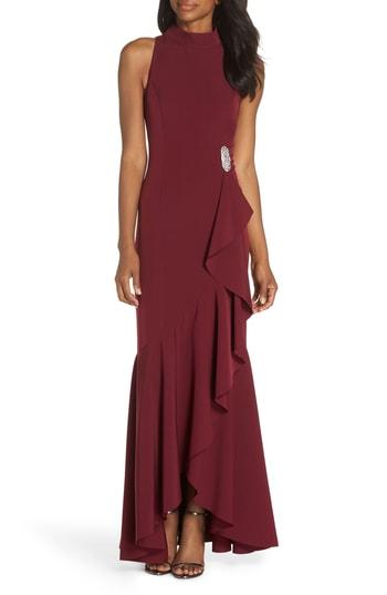 Women's Vince Camuto Halter Neck Gown - Burgundy
