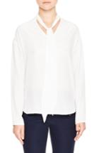 Women's Sandro Tie Neck Silk Blouse