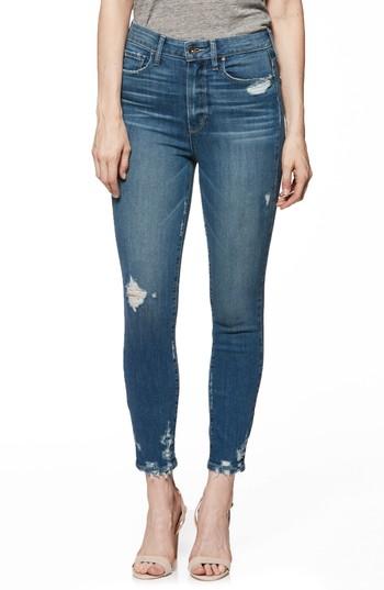Women's Paige Transcend Vintage - Margot High Waist Crop Skinny Jeans - Blue