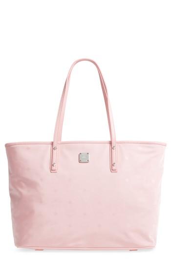 Mcm Medium Dieter Monogram Nylon Tote With Zip Pouch -