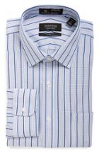 Men's Nordstrom Men's Shop Smartcare(tm) Classic Fit Check Dress Shirt - 34 - Blue