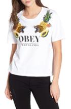 Women's Obey Help Me Embellished Graphic Tee - White