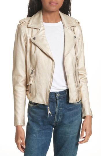 Women's Joie Leolani Leather Jacket - Yellow