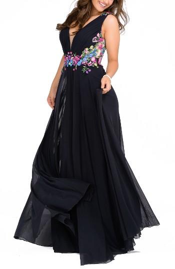 Women's Jnv By Jovani Floral Embroidered Ballgown