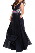 Women's Jnv By Jovani Floral Embroidered Ballgown