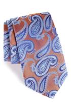 Men's Nordstrom Men's Shop Brett Paisley Silk Tie, Size X-long - Orange
