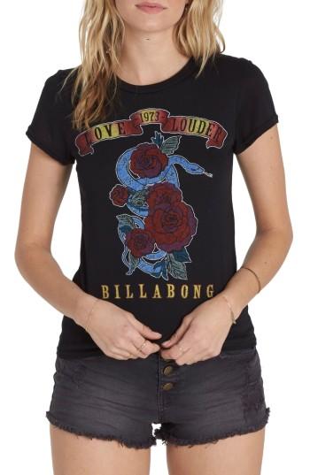 Women's Billabong Love Tour Graphic Tee - Black