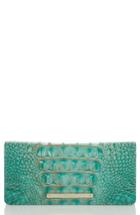 Women's Brahmin 'ady' Croc Embossed Continental Wallet - Blue/green