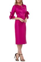 Women's Kay Unger Bow Sleeve Stretch Mikado Dress - Pink