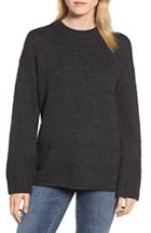 Women's Velvet By Graham & Spencer Stripe Stitch Wool Alpaca Blend Sweater - Grey