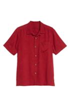 Men's Tommy Bahama St Lucia Fronds Silk Camp Shirt, Size - Red