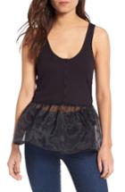 Women's Hinge Organza Peplum Henley Tank