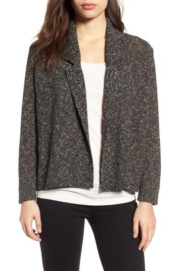 Women's Eileen Fisher Tweed Sweater Jacket - Black