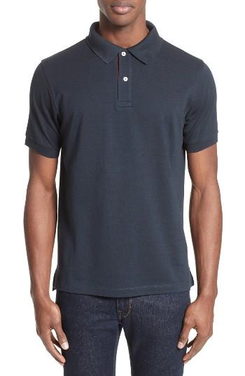 Men's Paul Smith Multi Stripe Placket Polo - Blue
