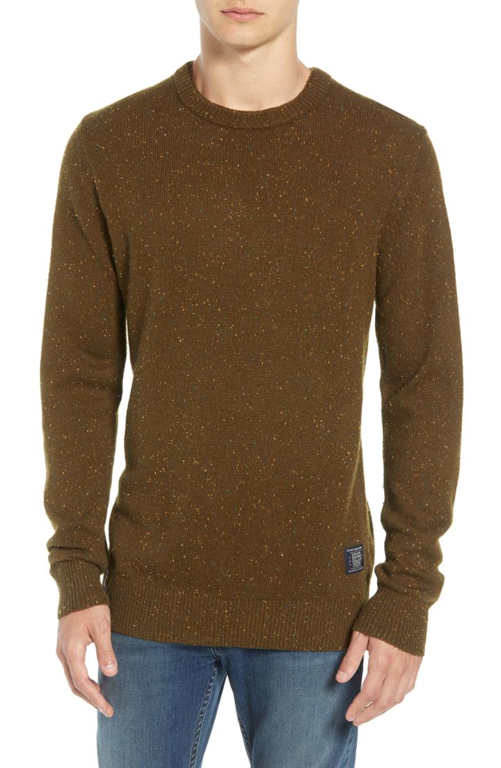 Men's Scotch & Soda Nepped Wool Blend Sweater, Size - Brown