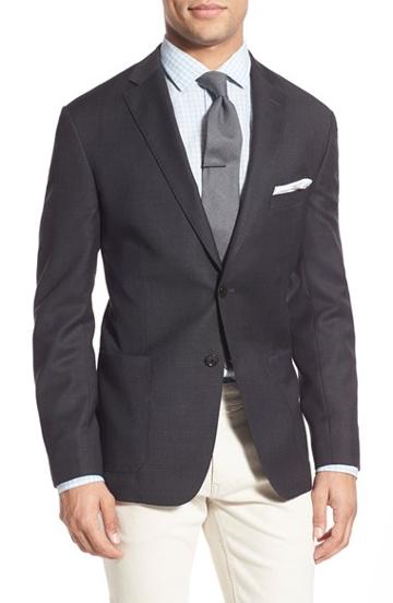 Men's Bensol Trim Two-button Blazer - Grey