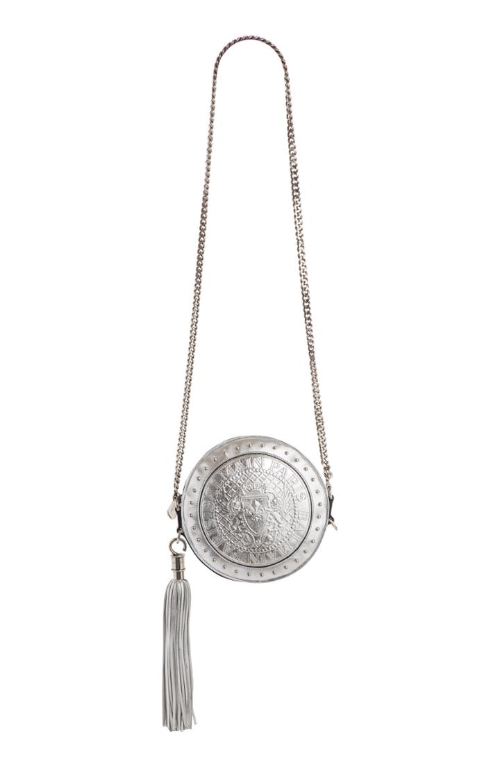Balmain Renaissance Metallic Leather Crossbody Bag - Metallic