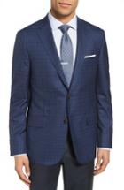 Men's Hickey Freeman Beacon Classic Fit Check Wool & Silk Sport Coat