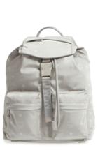 Mcm Small Dieter Monogrammed Nylon Backpack - Metallic