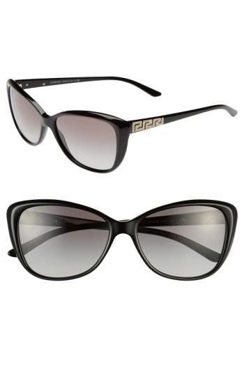 Women's Versace 'rock Icons - Greca' 57mm Butterfly Sunglasses - Black