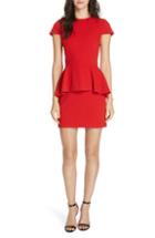 Women's Alice + Olivia Ember Peplum Fitted Dress - Red