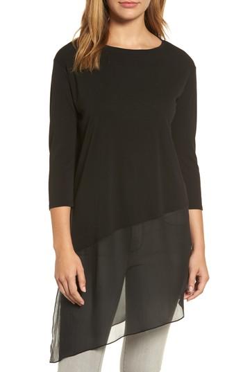 Women's Eileen Fisher Asymmetrlcal Hem Chiffon Tunic