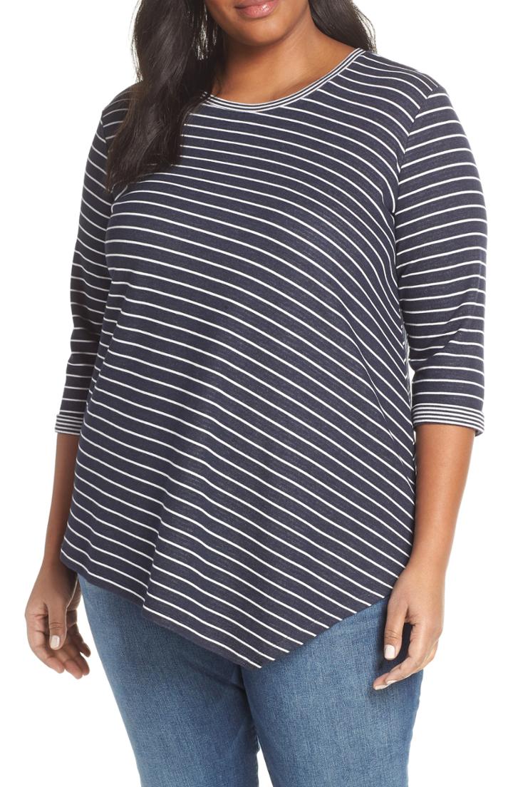 Women's Vince Camuto Asymmetrical Hem Stripe Top