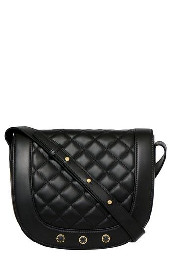 Freida Rothman Bleeker Quilted Leather Messenger Bag - Black