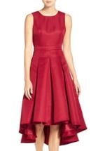 Women's Lulus Cutout Back Tea Length High/low Dress - Burgundy