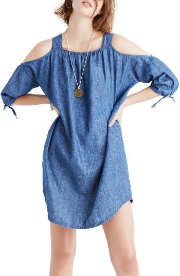 Women's Madewell Cold Shoulder Chambray Dress