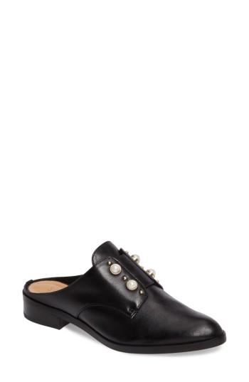 Women's Schutz Jaine Imitation Pearl Embellished Mule .5 M - Black