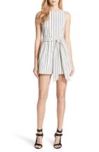 Women's Alice + Olivia Melaine Stripe Romper - White