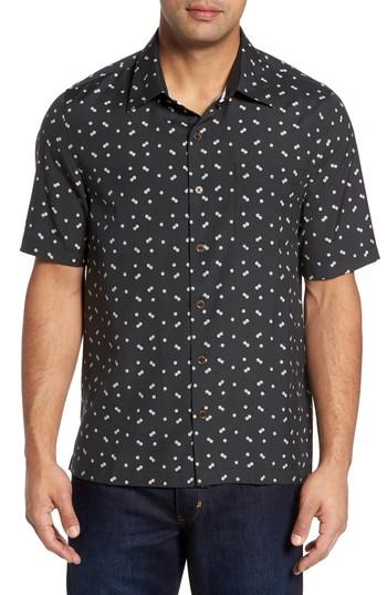 Men's Nat Nast Dice Print Classic Fit Camp Shirt, Size - Black