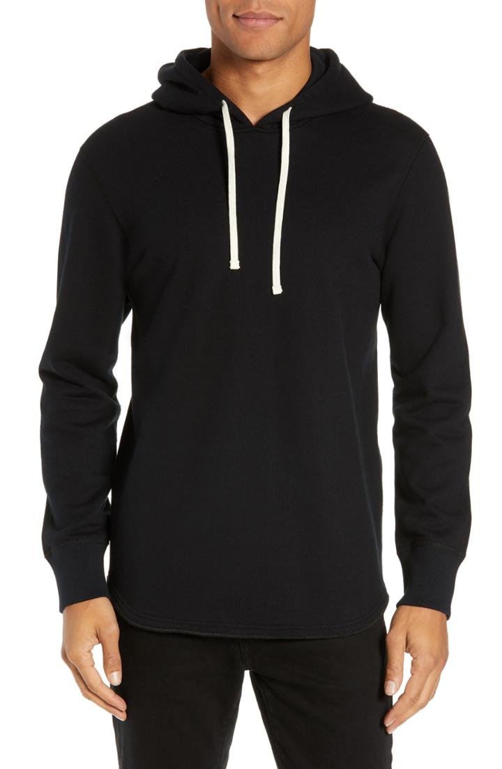 Men's Reigning Champ Scalloped Hem Hoodie - Black
